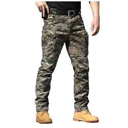 CHIACJYRSEDK Arbeitshosen Männer Cargohose Herren Leichte Traininghose Outdoor Hosen für Herren Militär Stretch Wanderhose Herren Taktische Hose mit Reißverschlusstasche 1-Leopardenmuster L von CHIACJYRSEDK