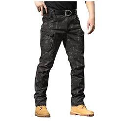 CHIACJYRSEDK Arbeitshosen Männer Cargohose Herren Leichte Traininghose Outdoor Hosen für Herren Militär Stretch Wanderhose Herren Taktische Hose mit Reißverschlusstasche 1-Snake Pattern L von CHIACJYRSEDK