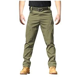 CHIACJYRSEDK Arbeitshosen Männer Cargohose Herren Leichte Traininghose Outdoor Hosen für Herren Militär Stretch Wanderhose Herren Taktische Hose mit Reißverschlusstasche 2-Armee Grün L von CHIACJYRSEDK