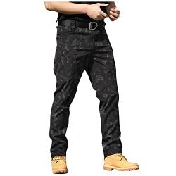 CHIACJYRSEDK Arbeitshosen Männer Cargohose Herren Leichte Traininghose Outdoor Hosen für Herren Militär Stretch Wanderhose Herren Taktische Hose mit Reißverschlusstasche 2-Snake Pattern L von CHIACJYRSEDK