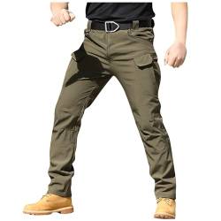 CHIACJYRSEDK Cargohose Herren Stretch Arbeitshosen Männer Leichte Traininghose Outdoor Hosen für Herren Wanderhose Herren Militär Hose Taktische Hose mit Reißverschlusstasche Armeegrün XL von CHIACJYRSEDK