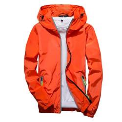 Regenjacke Herren Reflektierende Jacke mit Kapuze Leichte Fahrrad Softshelljacke Herren Wasserdicht Pullover Packbare Windjacke Atmungsaktive Softshelljacke für Wandern Laufen Outdoor Gelb 5XL von CHIACJYRSEDK