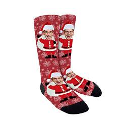 CHIC DIARY Foto Socken mit Gesicht Personalisierte Weihnachtssocken Lustige Socken Strümpfe Damen Herren Weihnachten Geschenk von CHIC DIARY