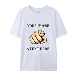 CHIC DIARY T-Shirt Bedrucken Lassen mit Personalisiert Foto Text Gravur Selbst Gestalten Baumwolle Tshirt Damen Herren von CHIC DIARY