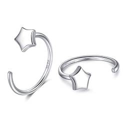 Creolen Ohrringe 925 Sterling Silber Halb Ohrringe Creolen Ohrringe Klein Kreolen Ball Huggie Hoops Halb Knorpel Ohrringe Hängend für Damen Mädchen von CHIC & ARTSY