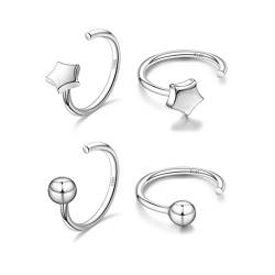 Halbe Ohrringe 925 Sterling Silber Kugel Huggie Hoop Ohrringe Klein Huggy Ohrringe für Frauen von CHIC & ARTSY