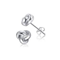 Liebesknoten-Ohrringe 925 Sterling Silber Gedrehte Liebesknoten-Ohrstecker für Frauen von CHIC & ARTSY