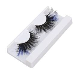 Farbige Falsche Wimpern, Weich, Wiederverwendbar, Modisch, Sicher, 1 Paar, 25 Mm, Lange, Lockige Falsche Wimpern für Bühnenauftritte für Frauen und Mädchen (697A-3C) von CHICIRIS