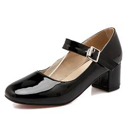 CHICMARK Damen Bequem Mary Janes mit Mittelhohem Blockabsatz (Schwarz, 42) von CHICMARK