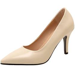 CHICMARK Damen Sexy Pumps zum Hineinschlüpfen mit Stiletto-Absatz und Spitzer Zehenpartie (Beige, 35) von CHICMARK