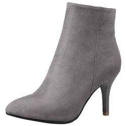 CHICMARK Damen Stiefeletten mit Absatz (Grau, 37) von CHICMARK