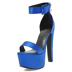 CHICMARK Mode Damen Plateau Sandalen mit Stileto Absatz Fesselriemen Schuhe Sommer von CHICMARK