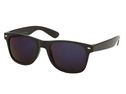 CHICNET Sonnenbrille bunt verspiegelt schwarzer Rahmen 400 UV classic Nerd blau von CHICNET