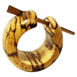 Chic-Net Damen Herren Pin Creolen Ohrringe aus Holz und Horn in verschiedenen Hölzern Tamarindenholz von CHICNET