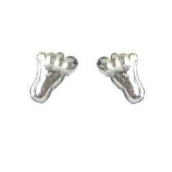 Chic-Net Damen Ohrstecker 925er Sterling Silber Fuß Füße mini ca. 3 x 2 mm Silberohrstecker Ohrringe von CHICNET