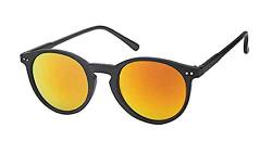Chic-Net Panto Sonnenbrille Round Glasses 400 UV verspiegelt Pünktchen silbern gelb von CHICNET