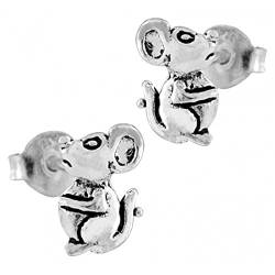 Chic-Net Silberohrstecker Ohrstecker 925er Sterling Silber Unisex Schmuck Ohrringe Maus von CHICNET