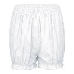 CHICTRY Damen Vintage Bloomer Shorts mit Rüschen Spitze Unterhose viktorianische Kürbis Pantalons Pettipants Renaissance Zigeuner Shorts B Weiß XXL von CHICTRY