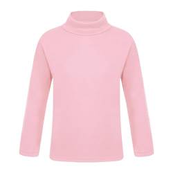 CHICTRY Kinder Mädchen Junge Langarm Thermoshirt Warm Rollkragen Thermo Unterhemd Winter Einfarbig Tank Crop Top Funktionsshirt T-Shirt Slim Fit Rosa F 158-164 von CHICTRY