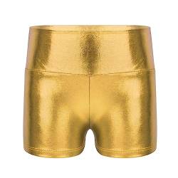 CHICTRY Kinder Mädchen Shorts Ballett Athletic Fitness Tanzhose Metallic Glänzend Kurze Hose Shiny Hot Pants Gymnastik Turnhose Dancewear Gr. 98-164 Gold 152 von CHICTRY