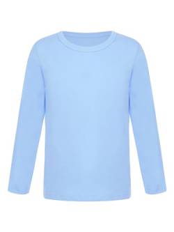 CHICTRY Kinder Thermo Unterhemd Langarm Mädchen Junge Thermoshirt Fußball Trikot Rundhals Jogging Oberteil Thermounterwäsche Atmungsativ Hellblau C 146-152 von CHICTRY