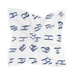 CHIFIGNO Blau und Weiß Israel Flagge Quadratisch Schal Damen Schals Leicht Elegant Kopftuch Halstuch, Israel Flagge-3 (Israel-Flag, 23.6 x 23.6 Inches von CHIFIGNO