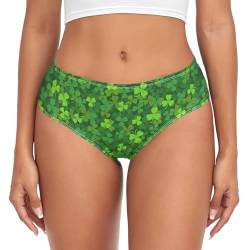CHIFIGNO Damen-Bambusfaser-Unterwäsche, atmungsaktiv, sexy Bikinihöschen, Grünes Kleeblatt, M von CHIFIGNO