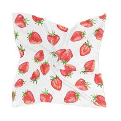Niedlicher Erdbeer-quadratischer Schal Damen-Schals Mode Kopftuch Halstuch Halstuch Kopftuch, Süße Erdbeere von CHIFIGNO
