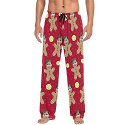 Personalisierte lustige Pyjamahose mit Fotogesicht, für Herren, individuelle Pyjama, Nachtwäsche, Hose mit Taschen für Freund, Ehemann, Vater, Custom 2, X-Large von CHIFIGNO