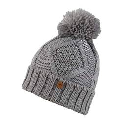 Chillouts Chiara Hat Wintermütze Damen Mütze Bommel (Grau Silber Metallic) von CHILLOUTS