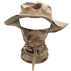 CHINWHI Boonie Hat Eimer Runder Hut Sonnenschutz Halbgesichtsmaske Tactical Camo für Fishing Camping Outdoor Sport Männer Frau Unisex (DC) von CHINWHI