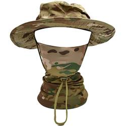 CHINWHI Boonie Hat Eimer Runder Hut Sonnenschutz Halbgesichtsmaske Tactical Camo für Fishing Camping Outdoor Sport Männer Frau Unisex (MC) von CHINWHI