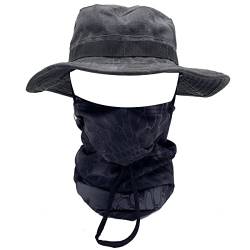 CHINWHI Boonie Hat Eimer Runder Hut Sonnenschutz Halbgesichtsmaske Tactical Camo für Fishing Camping Outdoor Sport Männer Frau Unisex (TYC) von CHINWHI