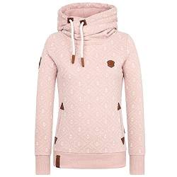 CHIYEEE Damen Lange Ärmel Hoodie Frauen Kapuzenpullover Pullover mit Kapuze Cross Over Kragen und Fleece Innenseite Rosa L von CHIYEEE