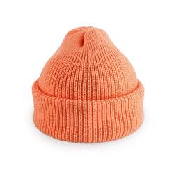 CHOK.LIDS Fisherman Beanie kurz gestrickt Klassische Manschette Schädel Kappen Outdoor Winter stilvolle Trawler Sailor Beanies für Herren und Damen (Pfirsich) von CHOK.LIDS