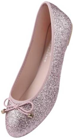 Damen Ballerinas Elegant Flache Schuhe Pumps Schuhe Pull-On PU Leder,Multi 39 EU von CHOOSEONE