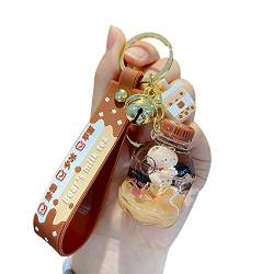 CHOOYIH Niedlicher Bubble Tea Schlüsselanhänger Boba Bär Schlüsselanhänger Anhänger Puppe für Mädchen Keychain Schlüsselanhänger Schlüsselanhänger Schlüsselring Schlüsselhalter, Wasserflasche, 1 von CHOOYIH