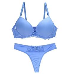 CHOUBAGUAI Rosa BH transparente Höschen und BH Set Unterwäsche Set Frauen Mode Conjunto-Himmelblau,75B von CHOUBAGUAI