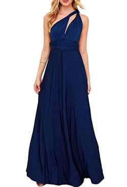 CHOiES record your inspired fashion Damen Infinity Kleid MEHRWEG Strap Wrap Convertible Maxi Kleid - Blau - Groß von Choies
