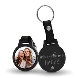 CHRISCK design Personalisierter Schlüsselanhänger mit Gravur und Foto | Geschenkidee zum Vatertag Muttertag | kratzfester Fotodruck! Ideal als Geschenk für Männer Frauen Mama und Papa von CHRISCK design