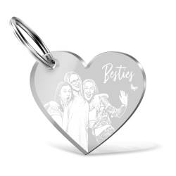 CHRISCK design Schlüsselanhänger personalisiert mit Foto Gravur in Herz Form - Partner Liebes Geschenk - Fotogeschenk beste Freundin Besties - Geschenk Mama zum Muttertag von CHRISCK design