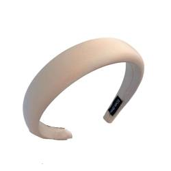 Einfarbige Stoff-Schwamm-Stirnbänder, Haarschmuck for Frauen, trendig, lässig, niedlich, Haarband, Haarband for Mädchen (Color : Beige, Size : Medium) von CHRISK