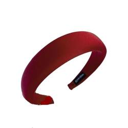 Einfarbige Stoff-Schwamm-Stirnbänder, Haarschmuck for Frauen, trendig, lässig, niedlich, Haarband, Haarband for Mädchen (Color : Burgundy, Size : Medium) von CHRISK