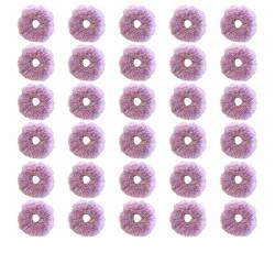 Flauschiges warmes Winter-elastisches Haarband Scrunchies Dickdarm-Haarring Frauen Mädchen Plüsch-Haarseil Hairwear-Haarband (Color : Purple-30PCS) von CHRISK