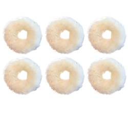 Flauschiges warmes Winter-elastisches Haarband Scrunchies Dickdarm-Haarring Frauen Mädchen Plüsch-Haarseil Hairwear-Haarband (Color : White-6PCS) von CHRISK