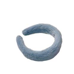 Koreanisches elegantes Haarband for Mädchen, niedlicher Plüsch-Haarschmuck, Winter-Frauen-Stirnbänder, modisches Haarband, Kopfbedeckung, Geschenke (Color : Blue, Size : One Size) von CHRISK