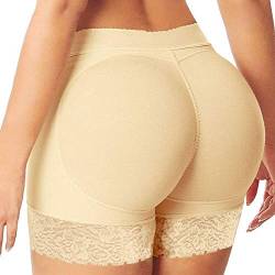 CHRONSTYLE Damen Push up Unterhose Mieder Panty Contur Slip Padded Push-Up Po und Butt Lifter Frauen Hohe Taille Enhancer Unterwäsche Miederslip Höschen (Beige, L) von CHRONSTYLE