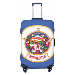 CHRYSM Gepäckabdeckung Minnesota State Flag Cover Protector Anti-Scratch Suitcase Cover Fits 18-32 Inch Suitcase S, Flagge des Bundesstaates Minnesota, Medium, Art Deco von CHRYSM