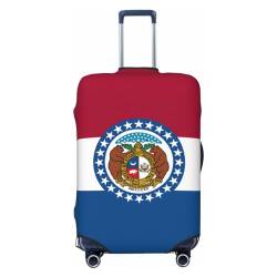 CHRYSM Gepäckabdeckung Missouri State Flag Cover Protector Anti-Scratch Suitcase Cover Fits 18-32 Inch Suitcase S, Missouri Staatsflagge, Medium, Art Deco von CHRYSM