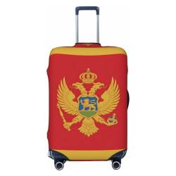 CHRYSM Gepäckabdeckung North Dakota State Flag Cover Protector Anti-Scratch Suitcase Cover Fits 18-32 Inch Suitcase S, Montenegrinische Flagge, Medium, Art Deco von CHRYSM